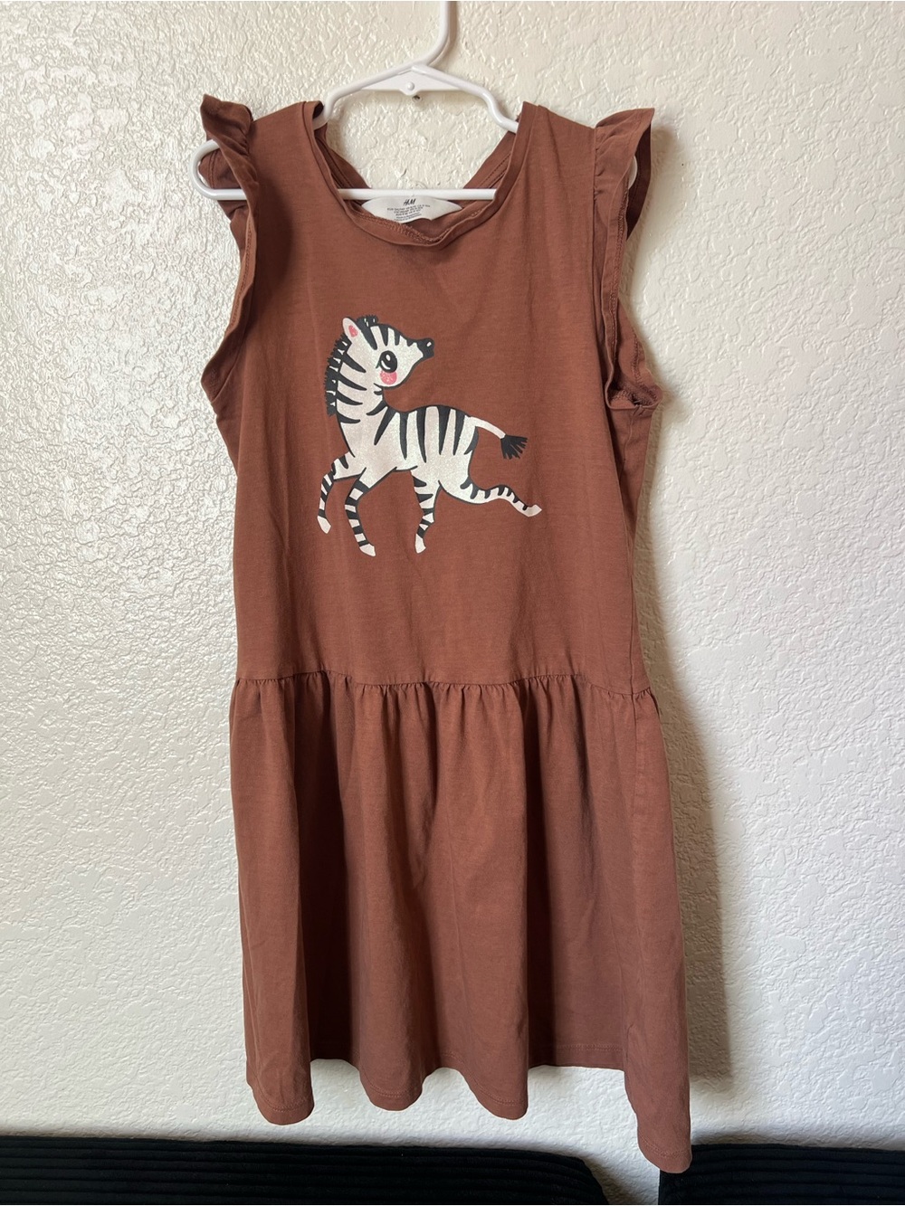 H&M Girls Zebra Flutter Sleeve Dress